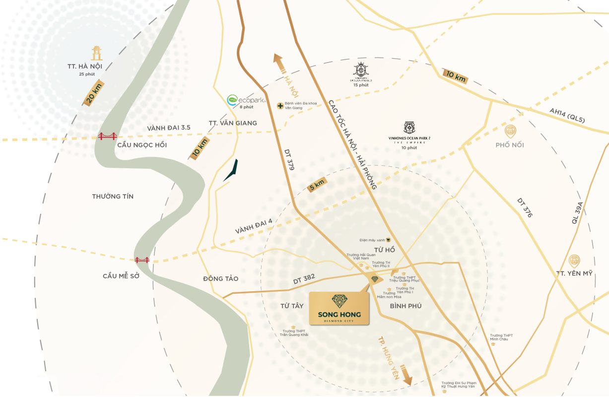 Vị trí Sông Hồng Diamond City