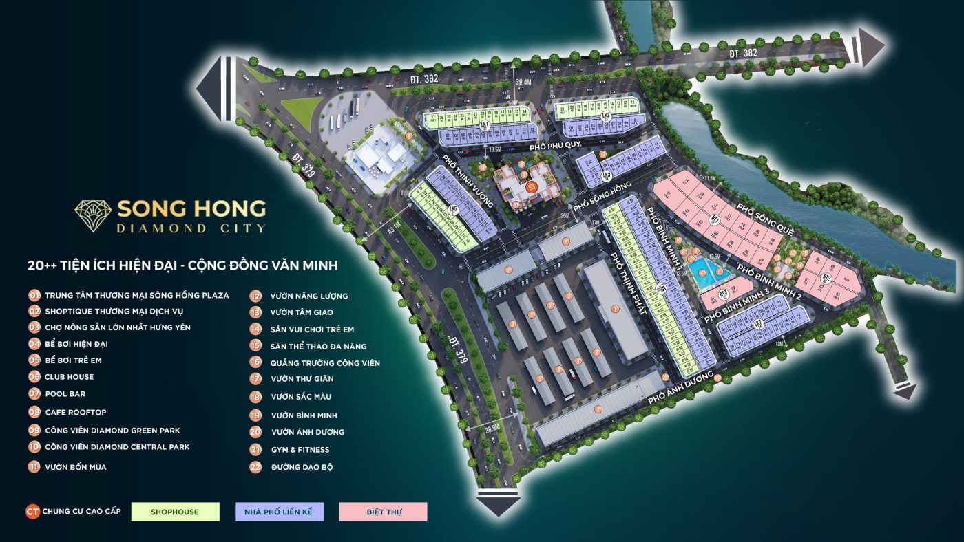 mặt bằng thấp tầng Hông Diamond City