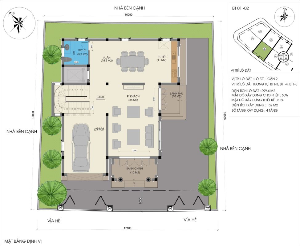 mặt bằng tổng thể căn biệt thự tại Sông Hồng diamond City