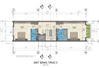 Mặt bằng tầng 3 - Lô Shophouse Sông Hồng Diamond City - mặt tiền 5m