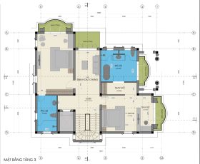 mặt bằng tầng 3 căn biệt thự tại Sông Hồng diamond City